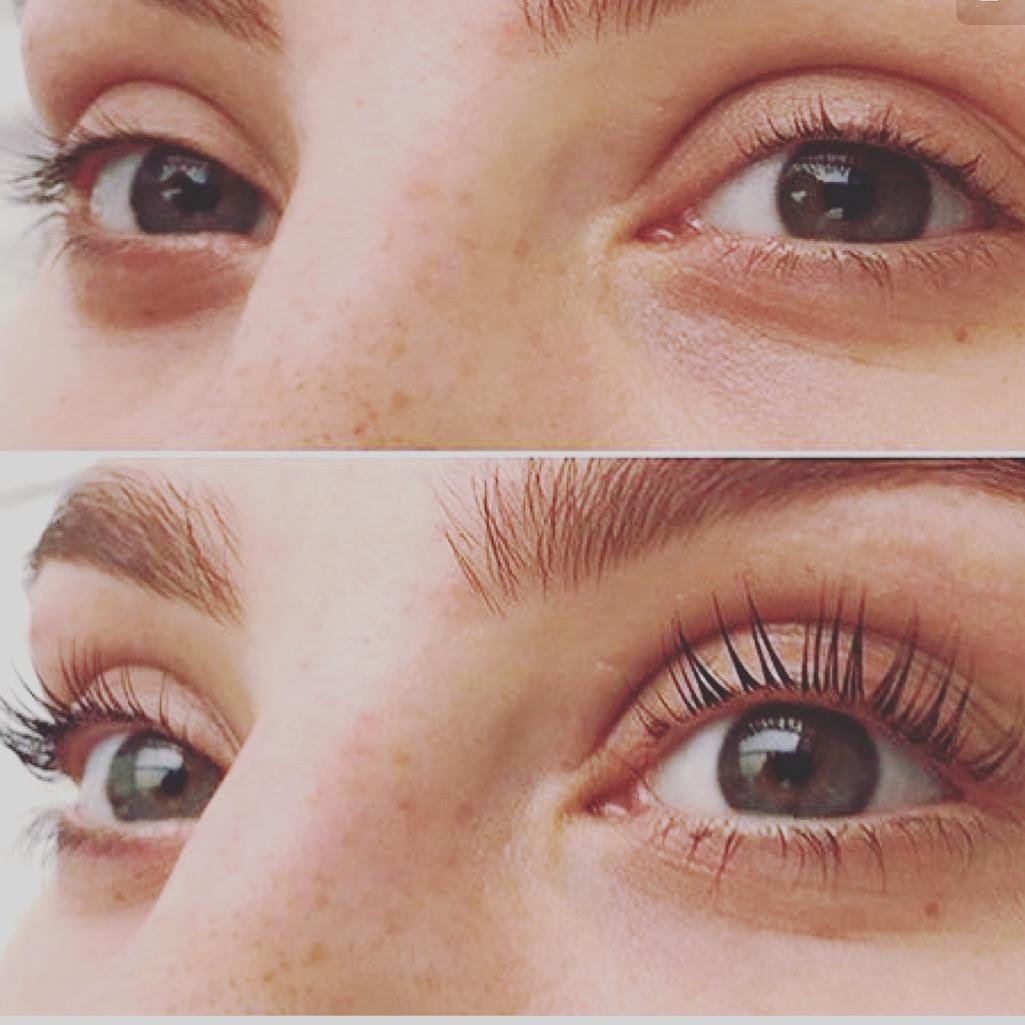 Before and after lash transformation
